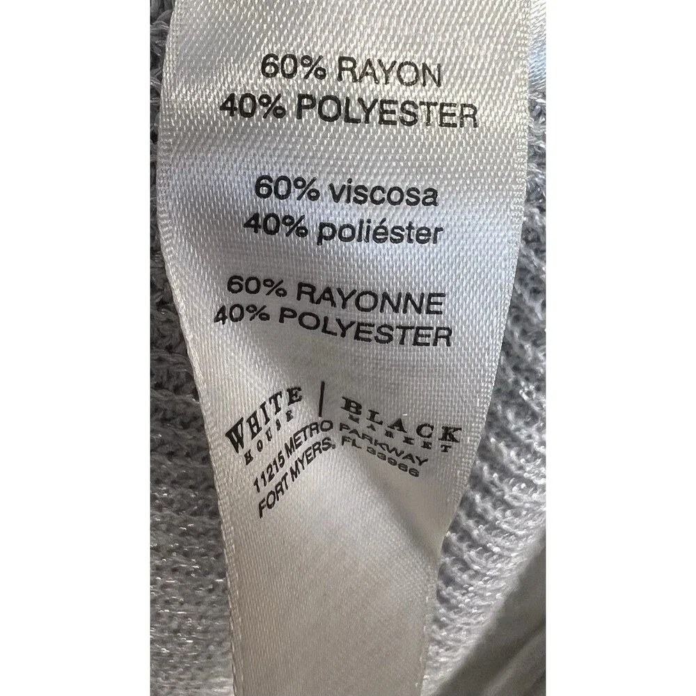 White House Black Market Heather Gray Open Front Shimmer Cardigan Sweater Size M